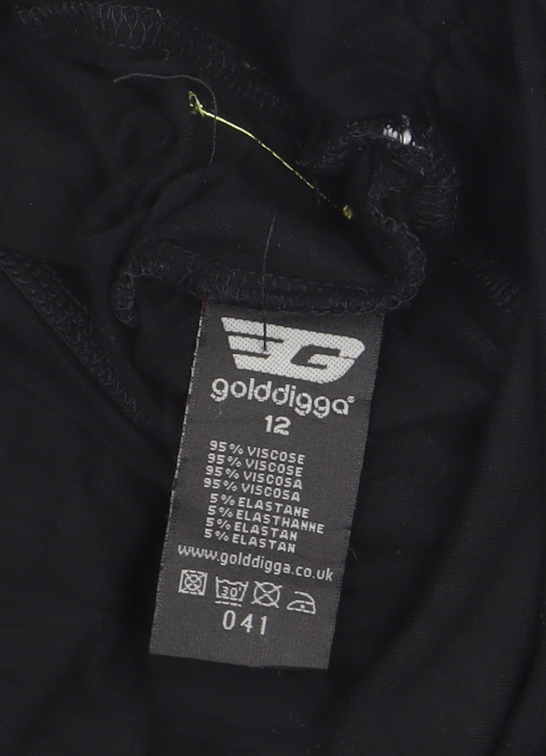 Golddigga Women's Black Graphic Rock T-Shirt Size 12