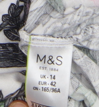 Marks and Spencer Women’s Multicoloured Tropical Print T-Shirt Size 14