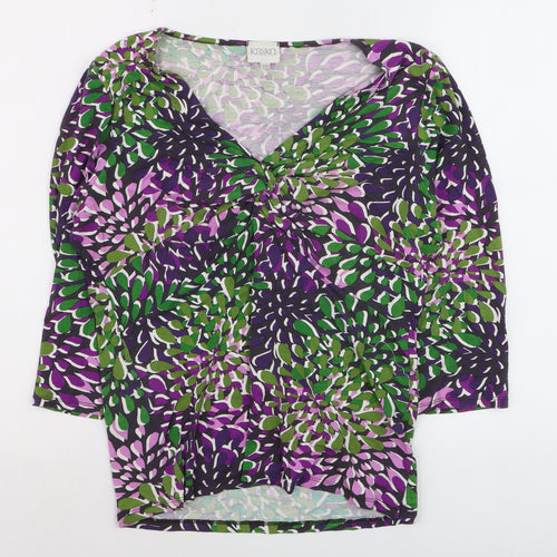 Kaliko Womens Multicoloured Floral Viscose Tunic Blouse Size 14
