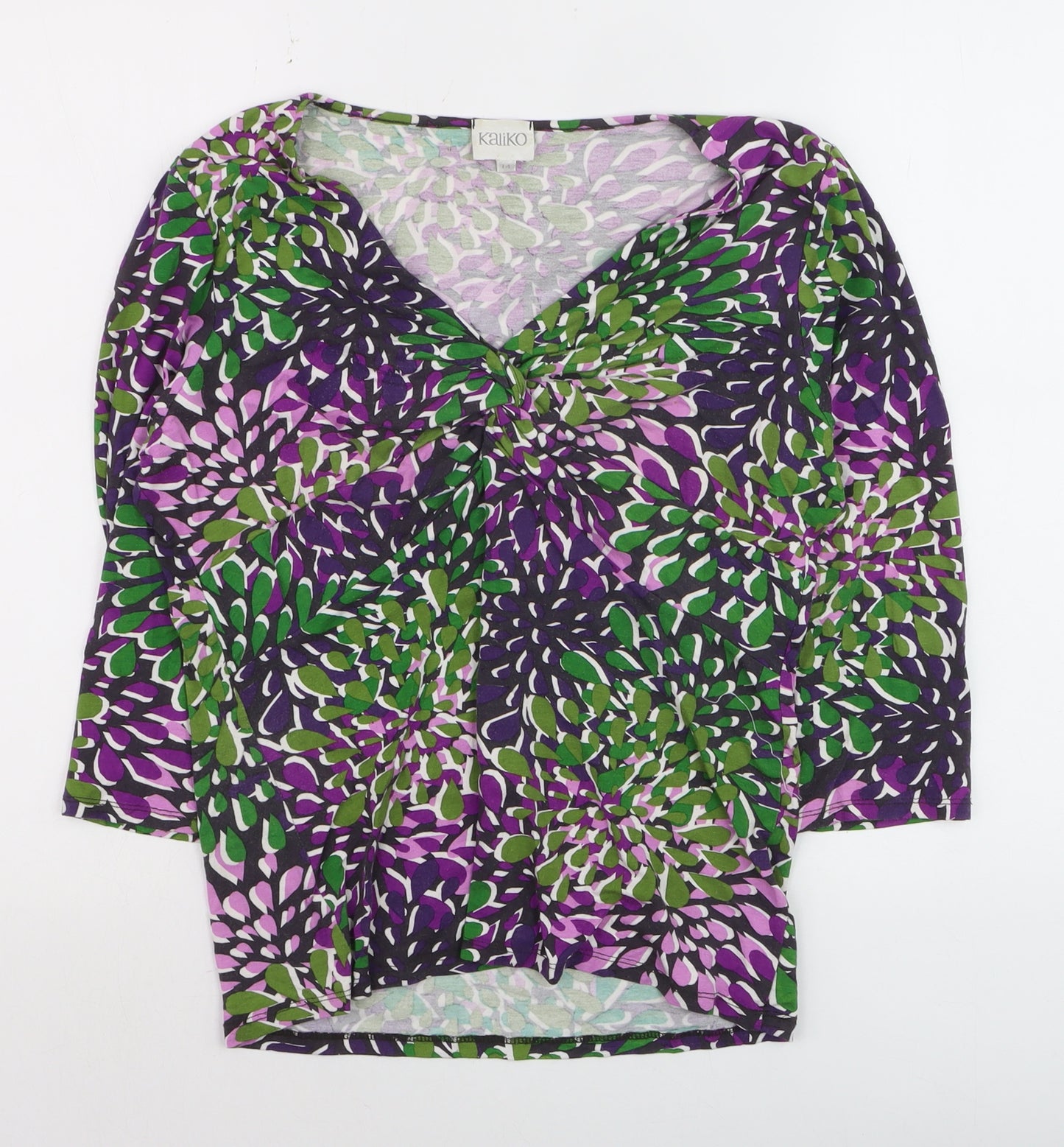 Kaliko Womens Multicoloured Floral Viscose Tunic Blouse Size 14