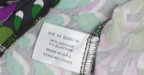 Kaliko Womens Multicoloured Floral Viscose Tunic Blouse Size 14