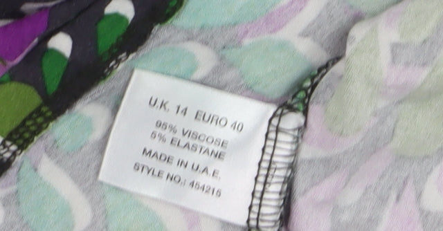 Kaliko Womens Multicoloured Floral Viscose Tunic Blouse Size 14