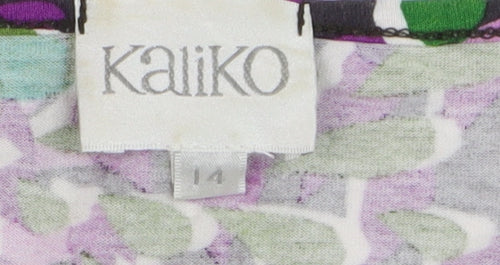 Kaliko Womens Multicoloured Floral Viscose Tunic Blouse Size 14