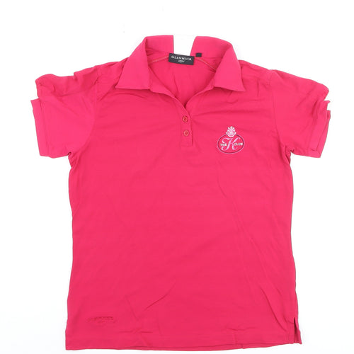 Glenmuir Women's Pink Polo Shirt M Collared Short Sleeve Sports Top