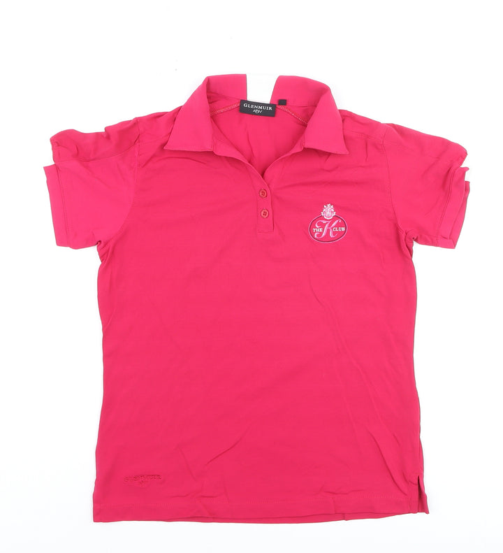 Glenmuir Women's Pink Polo Shirt M Collared Short Sleeve Sports Top