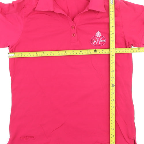 Glenmuir Women's Pink Polo Shirt M Collared Short Sleeve Sports Top