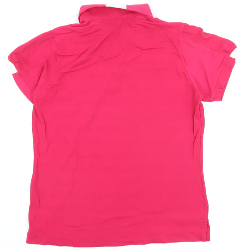 Glenmuir Women's Pink Polo Shirt M Collared Short Sleeve Sports Top