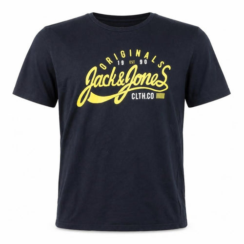 Jack & Jones Men’s Black Logo Graphic Crew Neck T-Shirt Size L