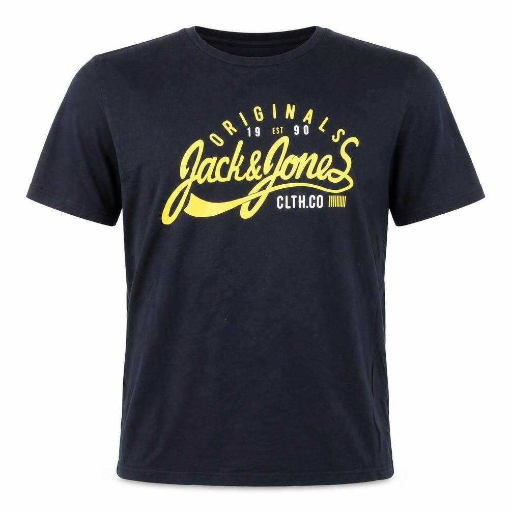 Jack & Jones Men’s Black Logo Graphic Crew Neck T-Shirt Size L