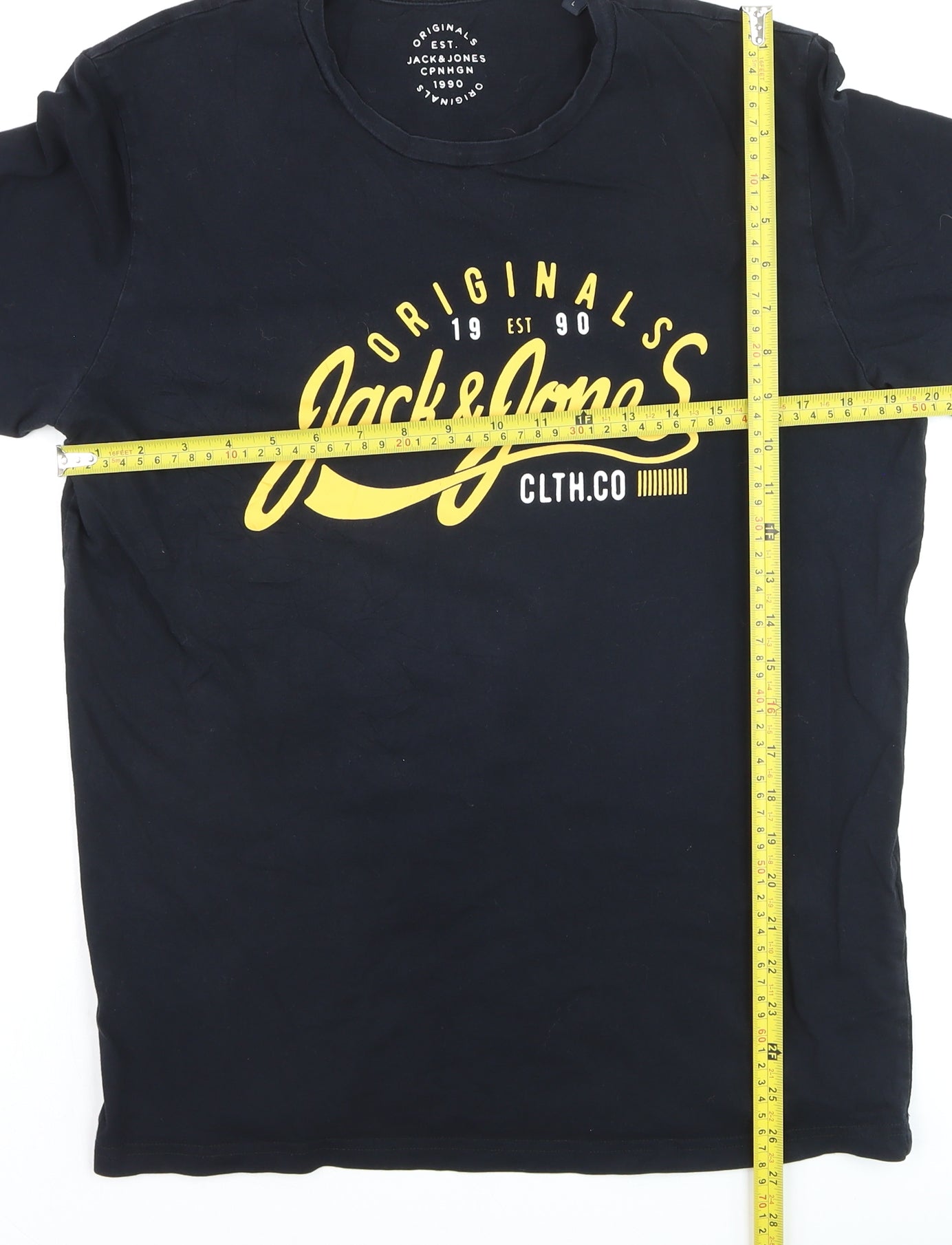 Jack & Jones Men’s Black Logo Graphic Crew Neck T-Shirt Size L