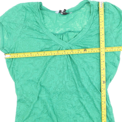 Red Herring Women's Green Floral V-Neck Short Sleeve T-Shirt Size 12