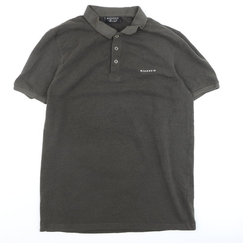 McKenzie Men’s Khaki Cotton Blend Short Sleeve Polo Shirt M