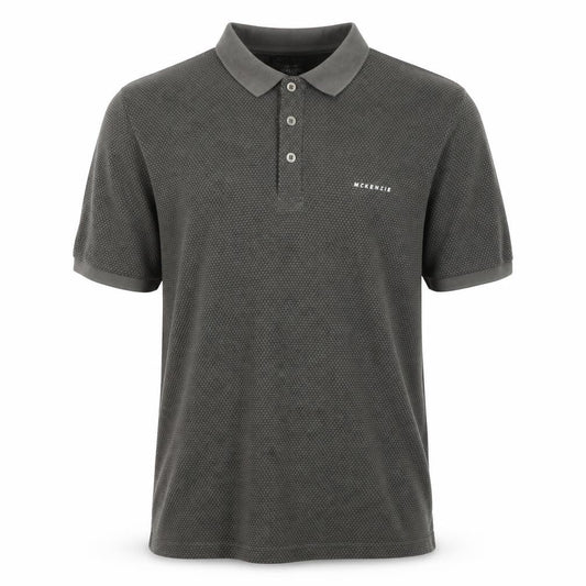 Front view of McKenzie Men’s Khaki Cotton Blend Short Sleeve Polo Shirt M