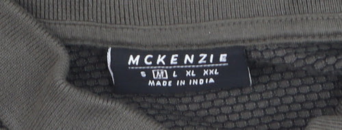 McKenzie Men’s Khaki Cotton Blend Short Sleeve Polo Shirt M