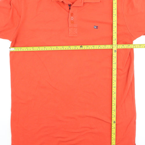 Tommy Hilfiger Men's Orange Cotton Classic XL Polo Shirt