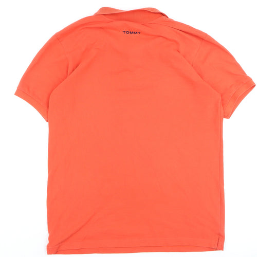 Tommy Hilfiger Men's Orange Cotton Classic XL Polo Shirt