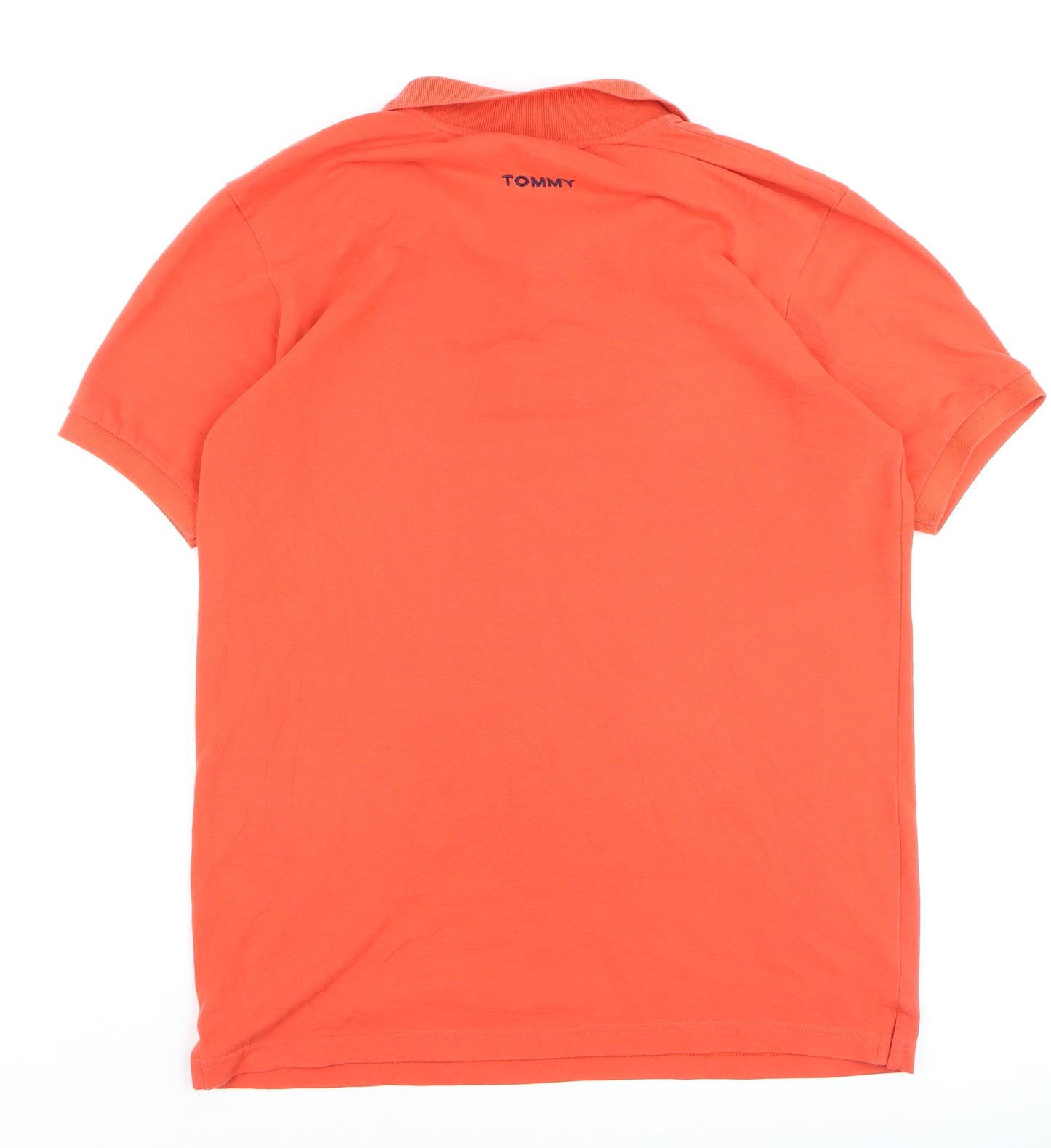 Tommy Hilfiger Men's Orange Cotton Classic XL Polo Shirt