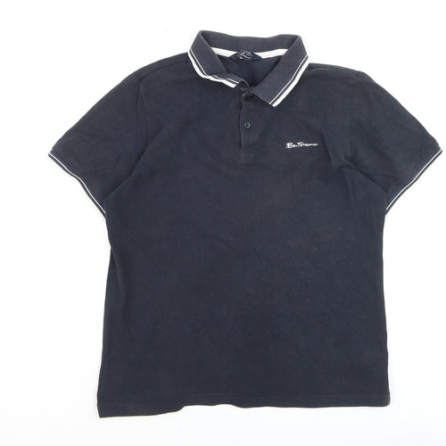Ben Sherman Men's Blue Cotton Polo Shirt M Regular Fit
