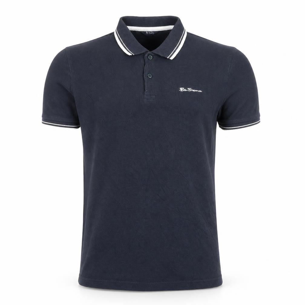 Ben Sherman Men's Blue Cotton Polo Shirt M Regular Fit