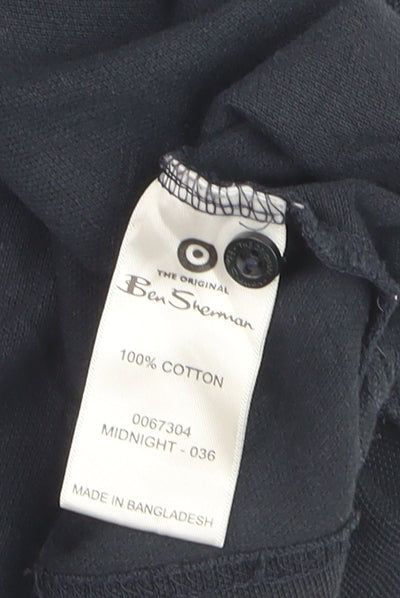 Ben Sherman Men's Blue Cotton Polo Shirt M Regular Fit