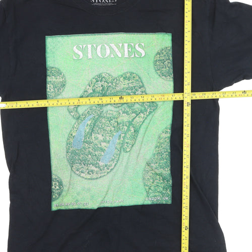 Rolling Stones Men's Black L Band Graphic Cotton T-Shirt