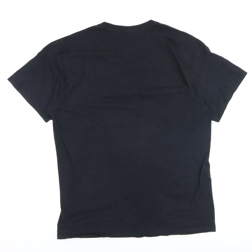 Rolling Stones Men's Black L Band Graphic Cotton T-Shirt