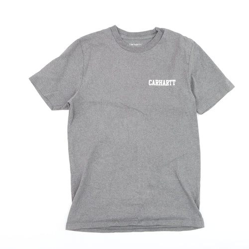 Carhartt Men's Grey S/S College Script T-Shirt Small