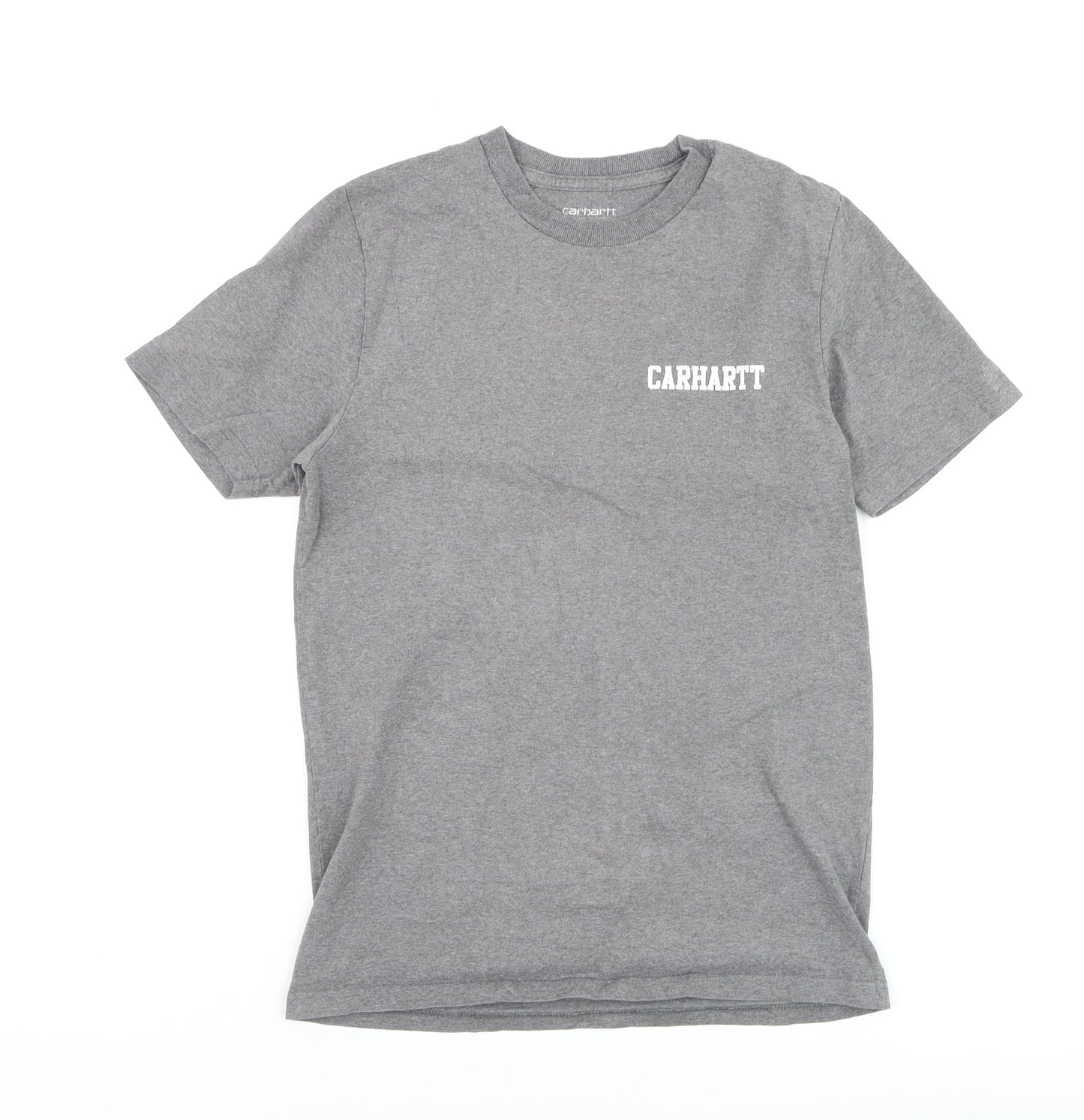 Carhartt Men's Grey S/S College Script T-Shirt Small