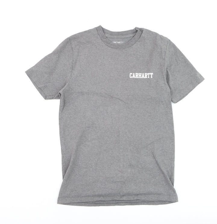Carhartt Men's Grey S/S College Script T-Shirt Small