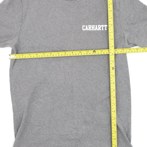 Carhartt Men's Grey S/S College Script T-Shirt Small