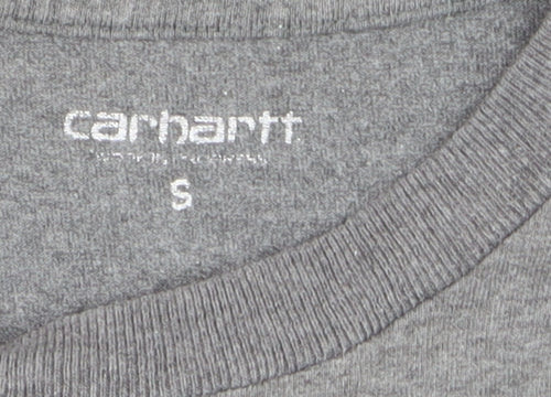 Carhartt Men's Grey S/S College Script T-Shirt Small