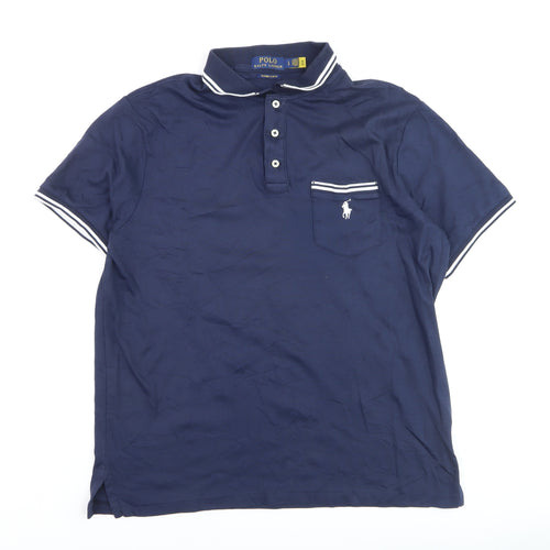 Ralph Lauren Men's Blue Slim Fit Polo Shirt Size L