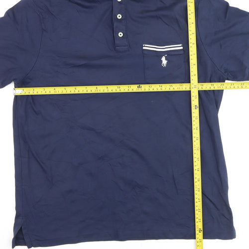 Ralph Lauren Men's Blue Slim Fit Polo Shirt Size L