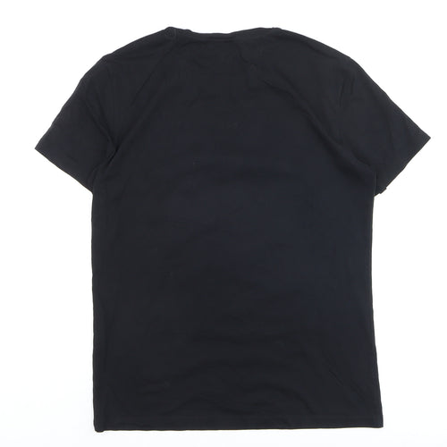 Emporio Armani Men's Black Space Art Graphic T-Shirt Medium