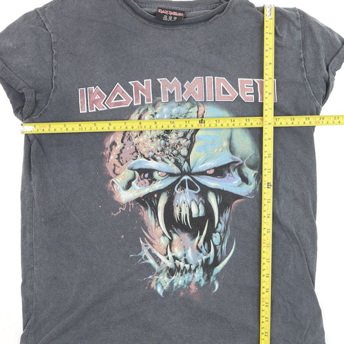 Iron Maiden Women's Grey Graphic Rock T-Shirt Size 14