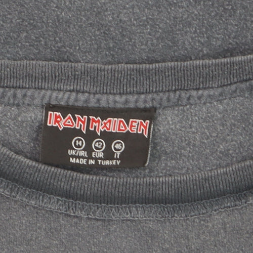 Iron Maiden Women's Grey Graphic Rock T-Shirt Size 14