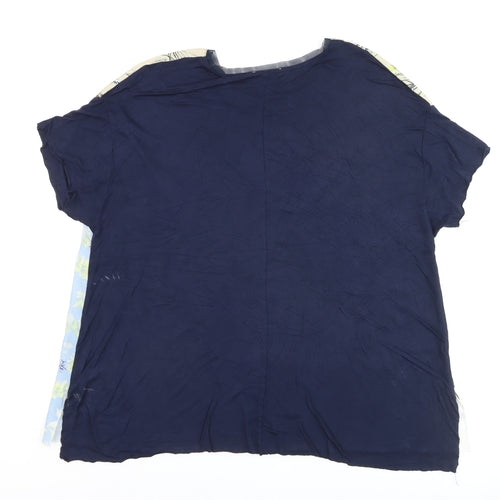 Zara Women Multicoloured Floral Patchwork Basic T-Shirt XL