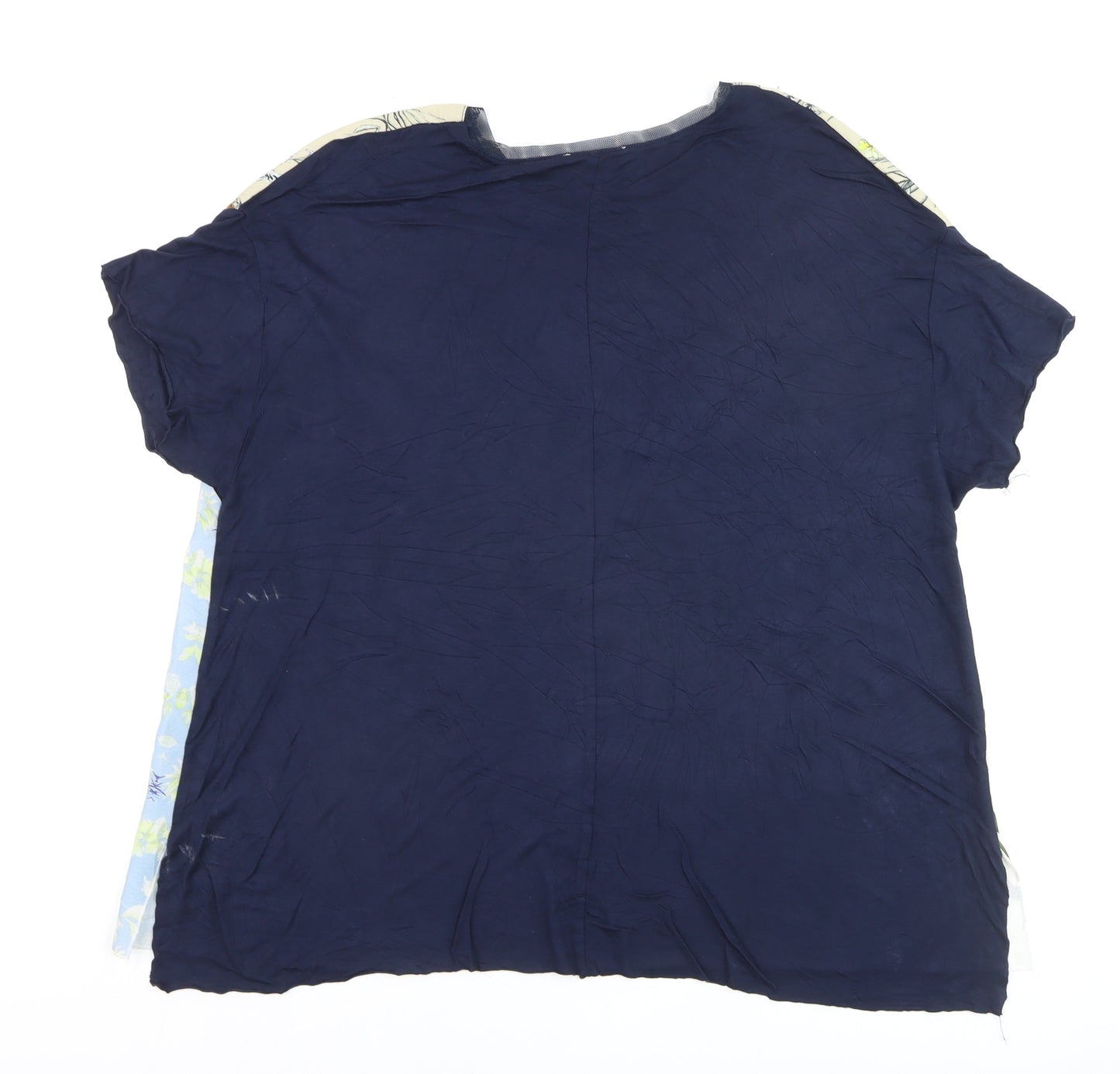 Zara Women Multicoloured Floral Patchwork Basic T-Shirt XL