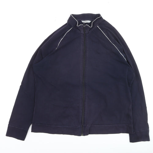 Marks and Spencer Women's Blue Size 20 Track Jacket Full Zip Cotton Blend