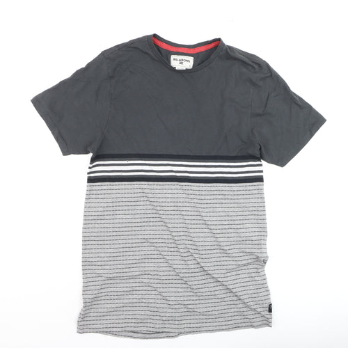 Billabong Men’s Grey Striped Short Sleeve Crew Neck T-Shirt XL