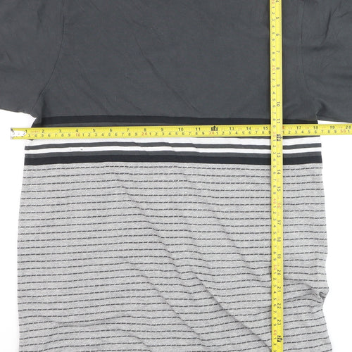 Billabong Men’s Grey Striped Short Sleeve Crew Neck T-Shirt XL