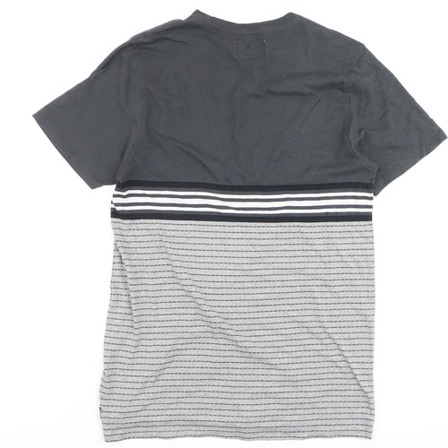 Billabong Men’s Grey Striped Short Sleeve Crew Neck T-Shirt XL