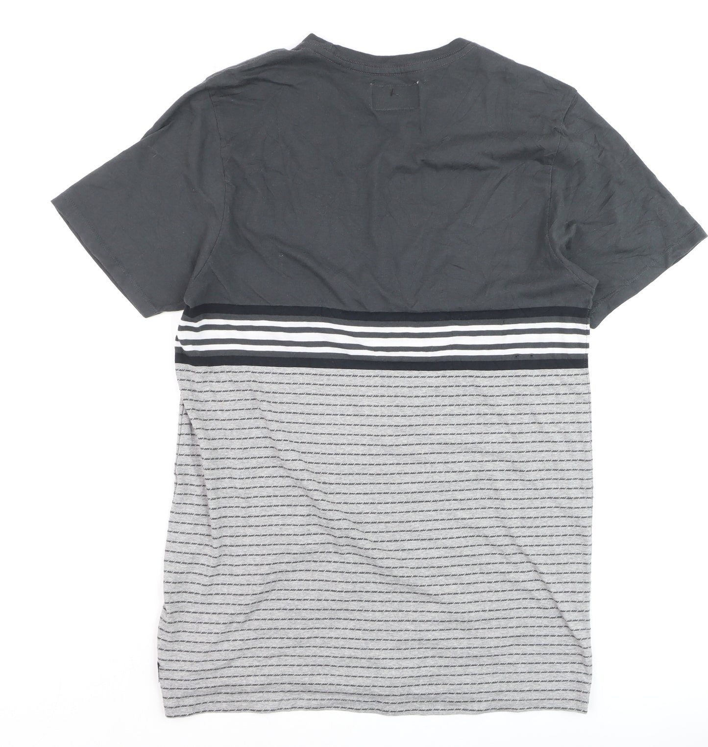 Billabong Men’s Grey Striped Short Sleeve Crew Neck T-Shirt XL