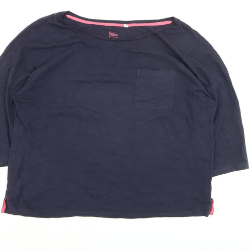 Boden Women’s Blue Cotton Jersey 3/4 Sleeve T-Shirt Size L
