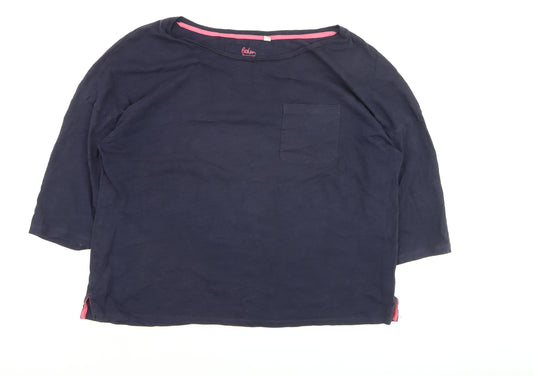 Boden Women’s Blue Cotton Jersey 3/4 Sleeve T-Shirt Size L