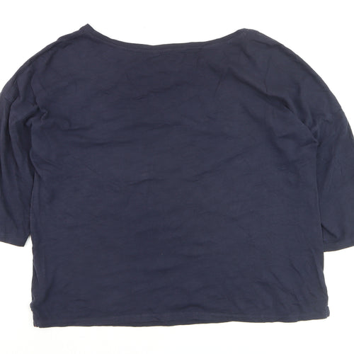 Boden Women’s Blue Cotton Jersey 3/4 Sleeve T-Shirt Size L