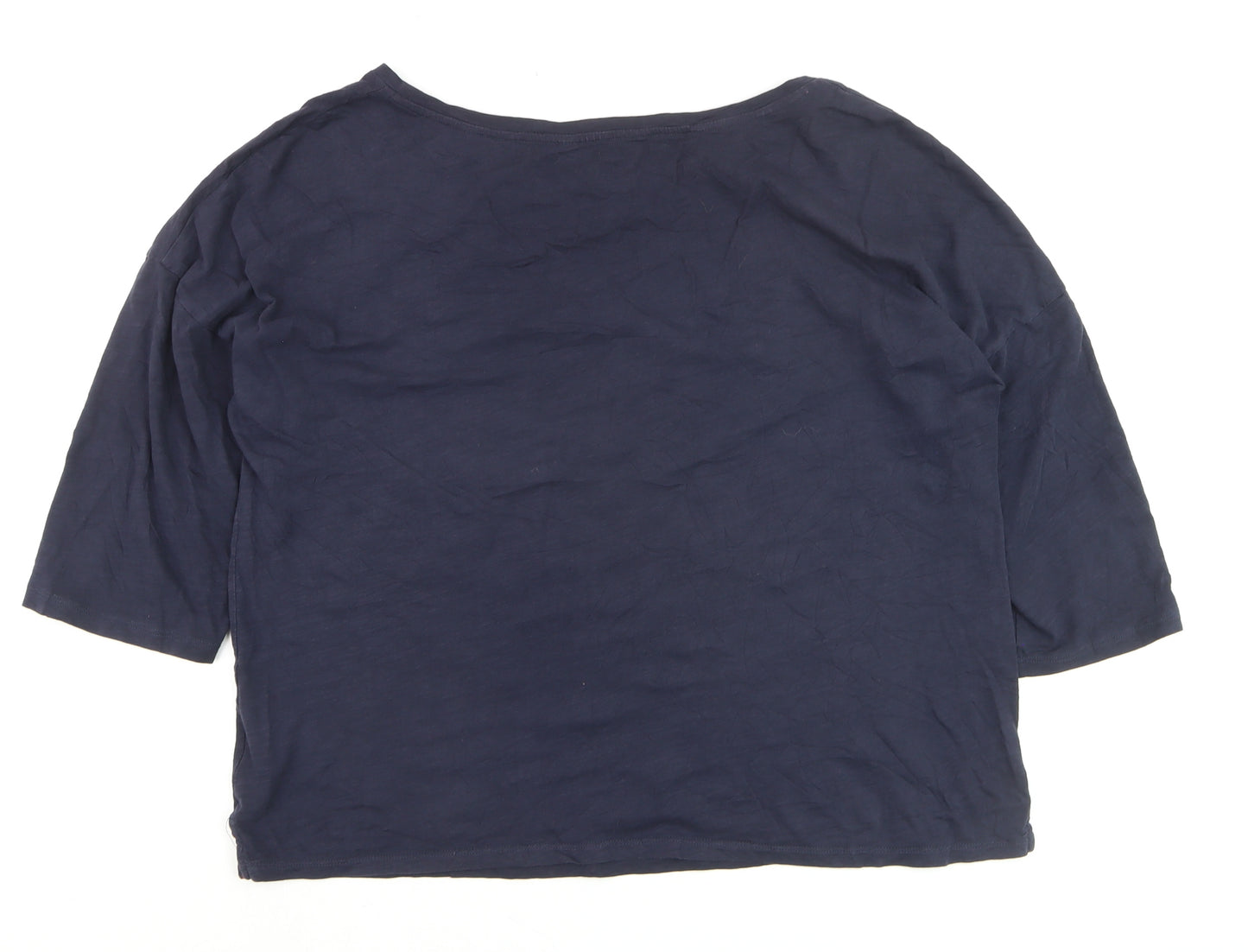 Boden Women’s Blue Cotton Jersey 3/4 Sleeve T-Shirt Size L