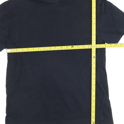 COLLUSION Men's Black Cotton Crew Neck Short Sleeve T-Shirt S