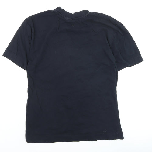 COLLUSION Men's Black Cotton Crew Neck Short Sleeve T-Shirt S