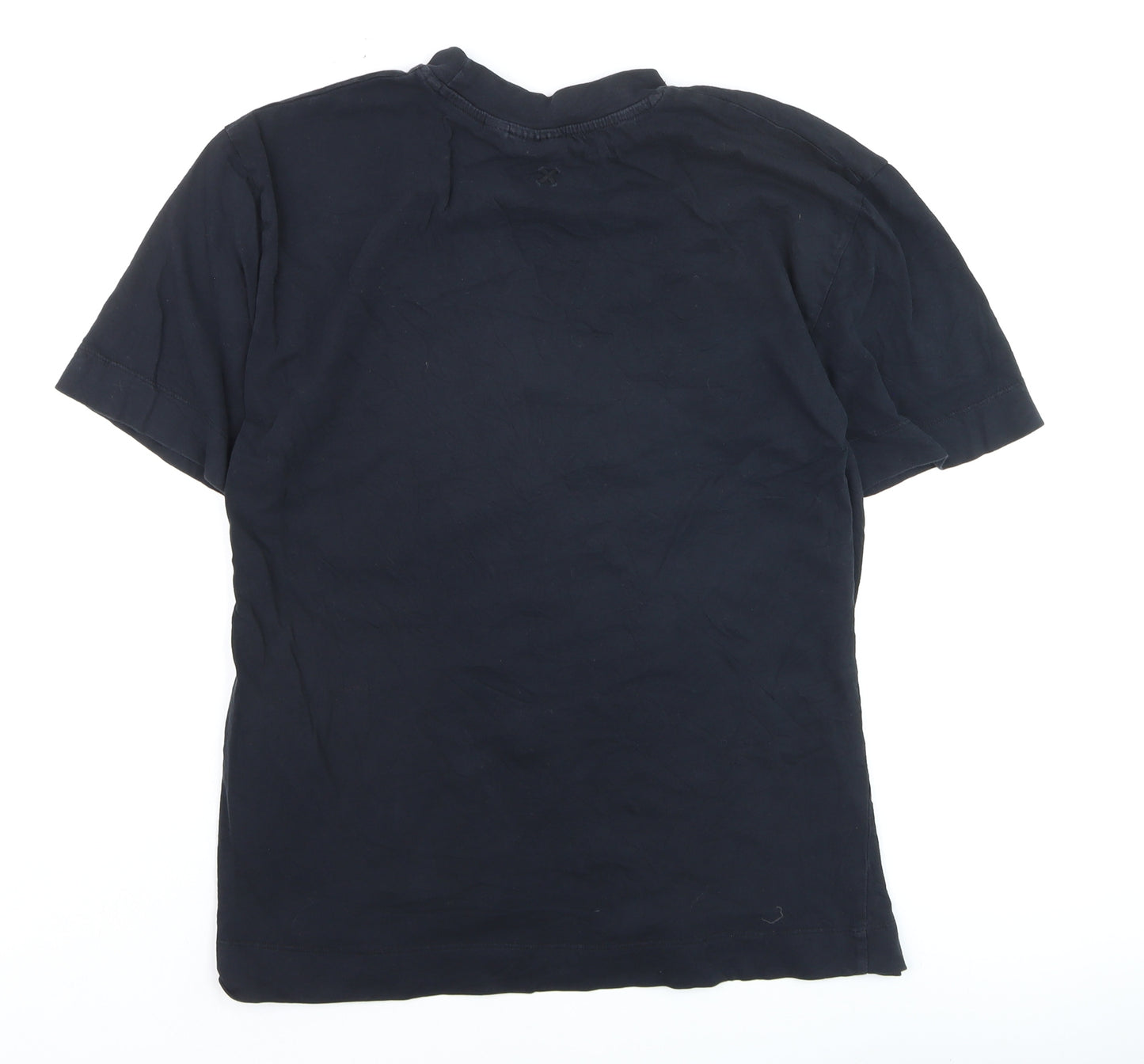 COLLUSION Men's Black Cotton Crew Neck Short Sleeve T-Shirt S